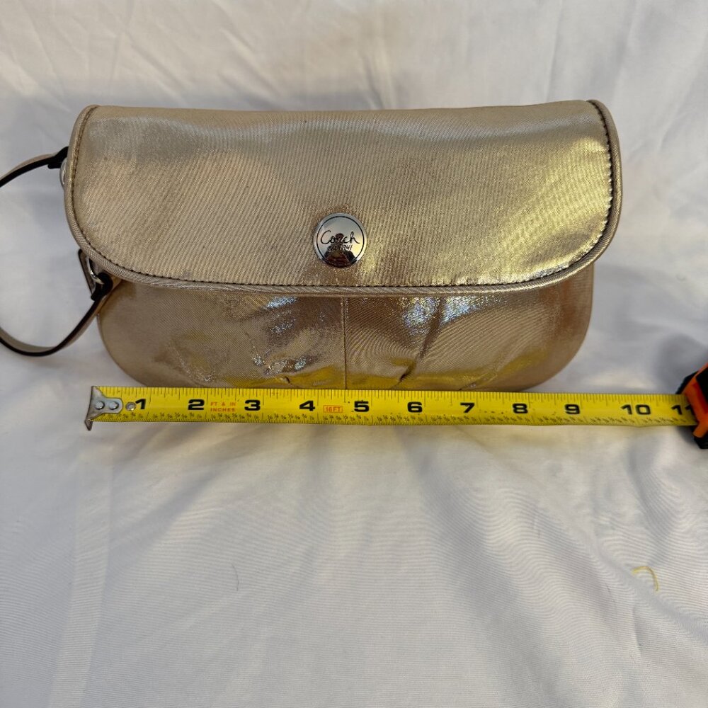 Coach metallic Gold clutch/wristlet, great condition, Phones Fit in this one - Picture 2 of 7